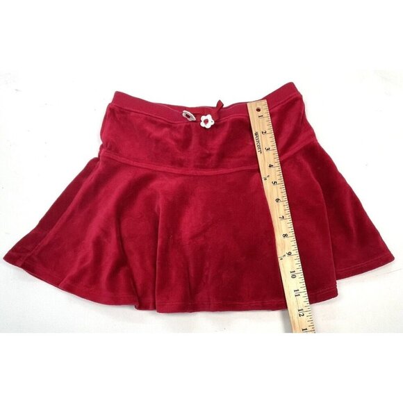 GYMBOREE Girls SIZE 7 Red Flower Velour SKORT Skirt Fall 2009 Holiday Panda EUC - Picture 5 of 7